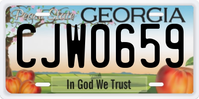 GA license plate CJW0659