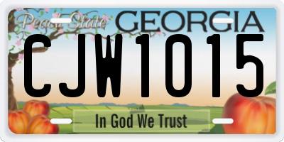 GA license plate CJW1015