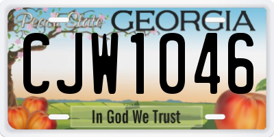 GA license plate CJW1046