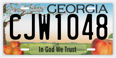 GA license plate CJW1048