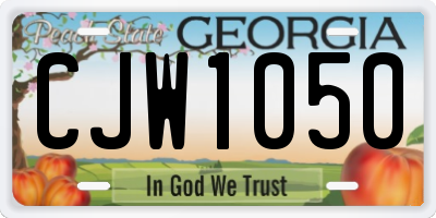 GA license plate CJW1050