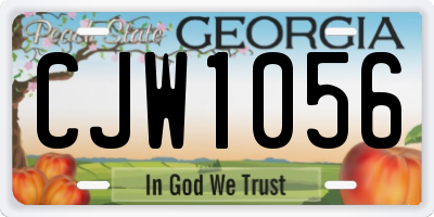 GA license plate CJW1056