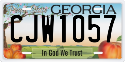 GA license plate CJW1057