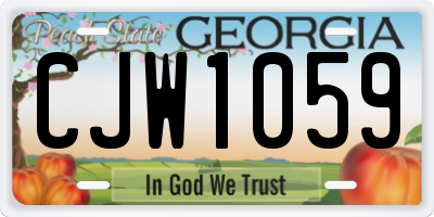 GA license plate CJW1059