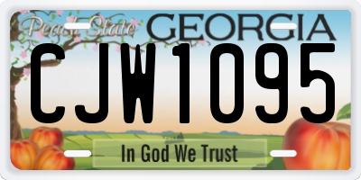 GA license plate CJW1095