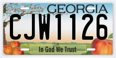 GA license plate CJW1126