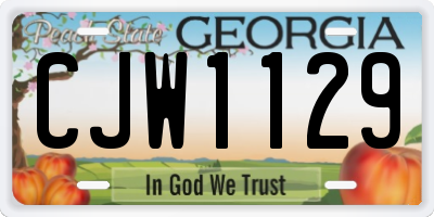 GA license plate CJW1129