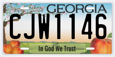 GA license plate CJW1146