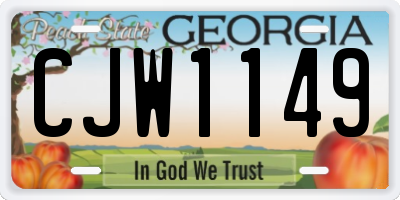 GA license plate CJW1149