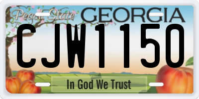 GA license plate CJW1150