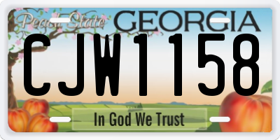 GA license plate CJW1158