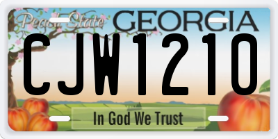 GA license plate CJW1210