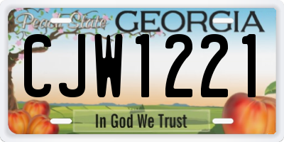 GA license plate CJW1221