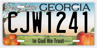 GA license plate CJW1241