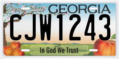 GA license plate CJW1243