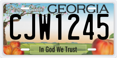 GA license plate CJW1245