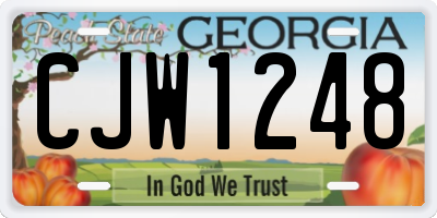 GA license plate CJW1248