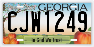 GA license plate CJW1249