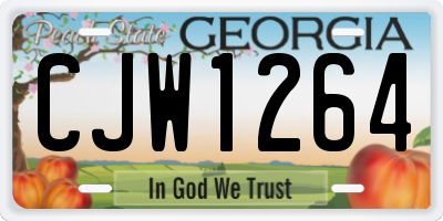 GA license plate CJW1264