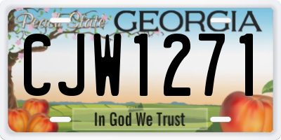 GA license plate CJW1271