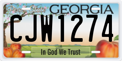 GA license plate CJW1274