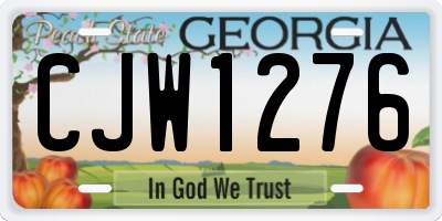 GA license plate CJW1276