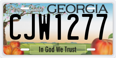 GA license plate CJW1277