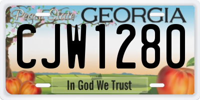 GA license plate CJW1280