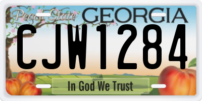 GA license plate CJW1284