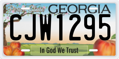 GA license plate CJW1295