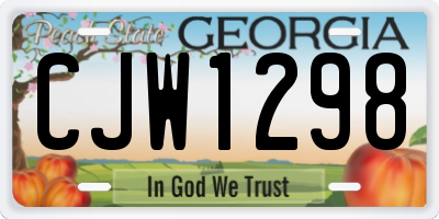 GA license plate CJW1298