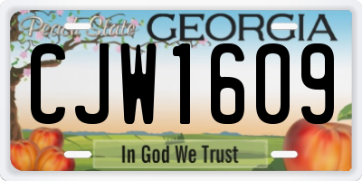 GA license plate CJW1609