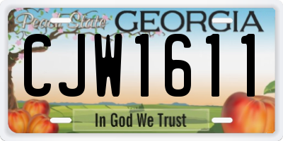 GA license plate CJW1611
