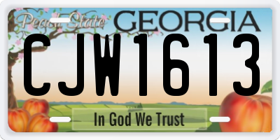 GA license plate CJW1613