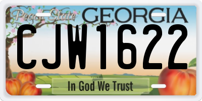 GA license plate CJW1622