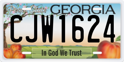 GA license plate CJW1624
