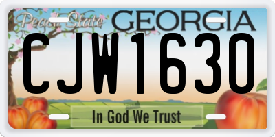 GA license plate CJW1630