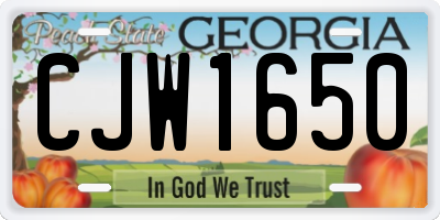 GA license plate CJW1650