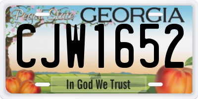GA license plate CJW1652