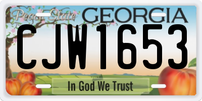 GA license plate CJW1653