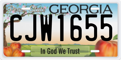 GA license plate CJW1655