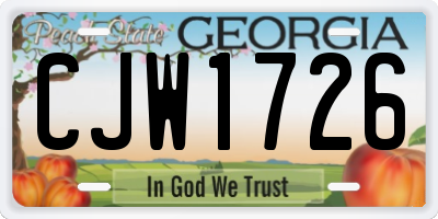 GA license plate CJW1726