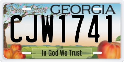 GA license plate CJW1741