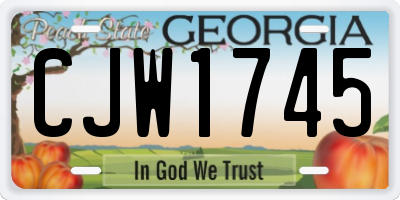 GA license plate CJW1745