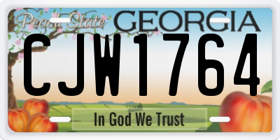 GA license plate CJW1764