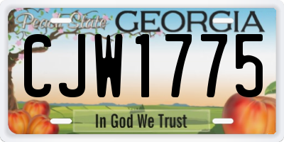 GA license plate CJW1775