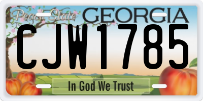 GA license plate CJW1785