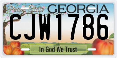 GA license plate CJW1786