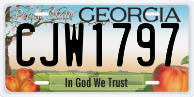 GA license plate CJW1797