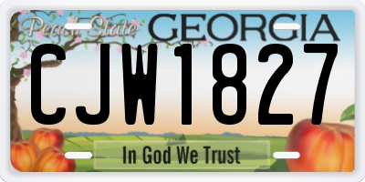 GA license plate CJW1827
